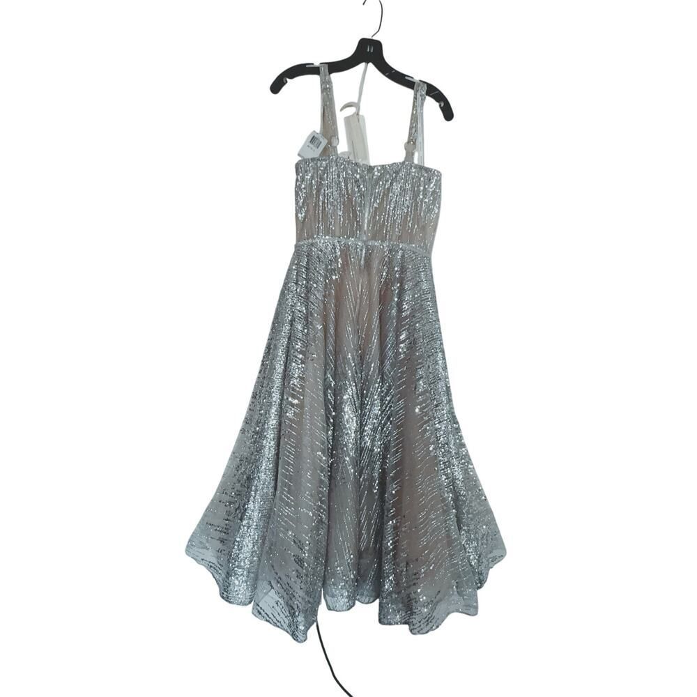 Bronx and Banco Mademoiselle Silver Midi Dress Large /AU12/US8 - Picture 6 of 10